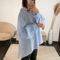 CHEMISE RAYEE BLEU VIKKIE - La Petite Somptueuse