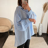 CHEMISE RAYEE BLEU VIKKIE - La Petite Somptueuse