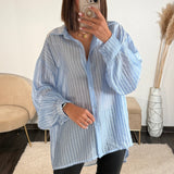CHEMISE RAYEE BLEU VIKKIE - La Petite Somptueuse