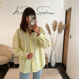 CHEMISE RAYEE JAUNE SMILEY - La Petite Somptueuse