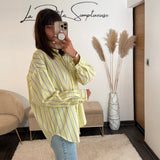 CHEMISE RAYEE JAUNE SMILEY - La Petite Somptueuse