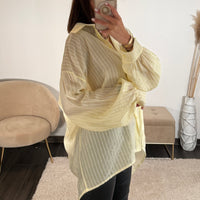 CHEMISE RAYEE JAUNE VIKKIE - La Petite Somptueuse