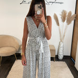 COMBINAISON BLANCHE A POIS GLAMY - La Petite Somptueuse