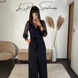 COMBINAISON BLEU RUBY - La Petite Somptueuse