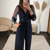 COMBINAISON BLEU RUBY - La Petite Somptueuse