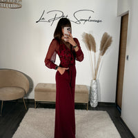 COMBINAISON BORDEAUX RUBY - La Petite Somptueuse