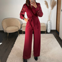 COMBINAISON BORDEAUX SEQUINS LAURE - La Petite Somptueuse