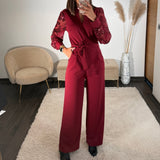 COMBINAISON BORDEAUX SEQUINS LAURE - La Petite Somptueuse