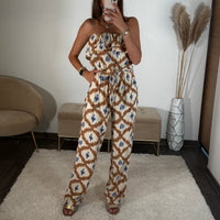 COMBINAISON BUSTIER MARRON AGATHE - La Petite Somptueuse