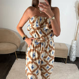 COMBINAISON BUSTIER MARRON AGATHE - La Petite Somptueuse