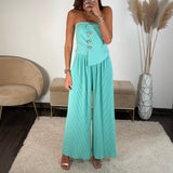 COMBINAISON BUSTIER TURQUOISE ANNA - La Petite Somptueuse