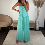 COMBINAISON BUSTIER TURQUOISE ANNA - La Petite Somptueuse
