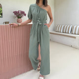 COMBINAISON GAZE DE COTON KAKI DAISY - La Petite Somptueuse