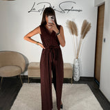 COMBINAISON MARRON/CUIVRE PAILLETE GLAMY - La Petite Somptueuse