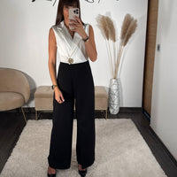 COMBINAISON NOIRE ET BLANCHE THELIA - La Petite Somptueuse