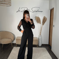 COMBINAISON NOIRE PAILLETTES ELOISE - La Petite Somptueuse