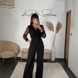 COMBINAISON NOIRE PAILLETTES ELOISE - La Petite Somptueuse