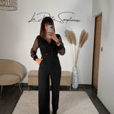 COMBINAISON NOIRE PAILLETTES ELOISE - La Petite Somptueuse
