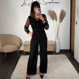 COMBINAISON NOIRE PAILLETTES ELOISE - La Petite Somptueuse