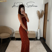 COMBINAISON TERRACOTTA LACY - La Petite Somptueuse