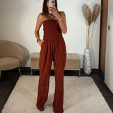 COMBINAISON TERRACOTTA LACY - La Petite Somptueuse