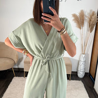 COMBINAISON VERT SAUGE LISA - La Petite Somptueuse