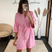 COMBISHORT ROSE SOLENE - La Petite Somptueuse