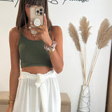 CROP TOP CROISE KAKI - La Petite Somptueuse
