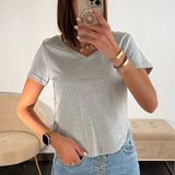 CROP TOP GRIS SENNA - La Petite Somptueuse