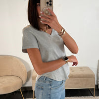 CROP TOP GRIS SENNA - La Petite Somptueuse
