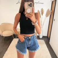 CROP TOP NOIR ELIOT - La Petite Somptueuse