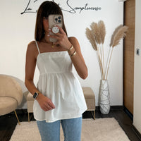 DEBARDEUR BLANC GIRLY - La Petite Somptueuse