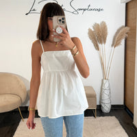 DEBARDEUR BLANC GIRLY - La Petite Somptueuse