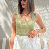 DEBARDEUR KAKI FIL DORE SANIA - La Petite Somptueuse