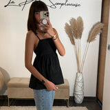 DEBARDEUR NOIR GIRLY - La Petite Somptueuse