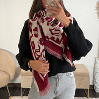 ECHARPE LEOPARD BORDEAUX HEART - La Petite Somptueuse