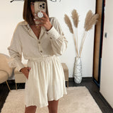 ENSEMBLE BEIGE EN LIN - La Petite Somptueuse