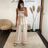 ENSEMBLE BEIGE ET CAMEL SUNY - La Petite Somptueuse