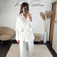 ENSEMBLE BLAZER BLANC MERYL - La Petite Somptueuse