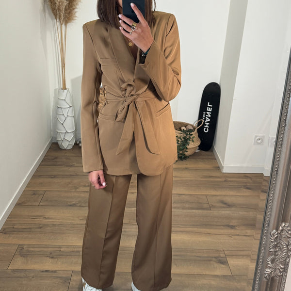 ENSEMBLE BLAZER + PANTALON CAMEL KENZO - La Petite Somptueuse