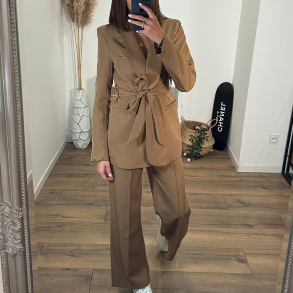 ENSEMBLE BLAZER + PANTALON CAMEL KENZO - La Petite Somptueuse