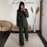 ENSEMBLE BLAZER + PANTALON KAKI KENZO - La Petite Somptueuse