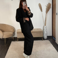 ENSEMBLE BLAZER + PANTALON NOIR LEO - La Petite Somptueuse