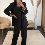 ENSEMBLE BLAZER + PANTALON NOIR LEO - La Petite Somptueuse