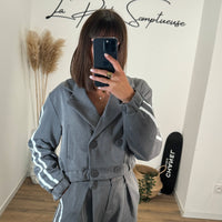 ENSEMBLE BLAZER STREETWEAR GRIS - La Petite Somptueuse