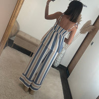 ENSEMBLE BLEU ET BEIGE SUNY - La Petite Somptueuse