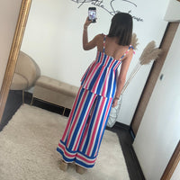 ENSEMBLE BLEU ET FUCHSIA SUNY - La Petite Somptueuse
