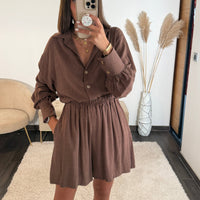 ENSEMBLE CHOCO EN LIN - La Petite Somptueuse