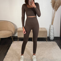 ENSEMBLE DE SPORT MARRON ZAC - La Petite Somptueuse