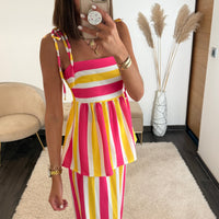 ENSEMBLE JAUNE ET FUCHSIA SUNY - La Petite Somptueuse